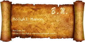 Bolyki Manon névjegykártya